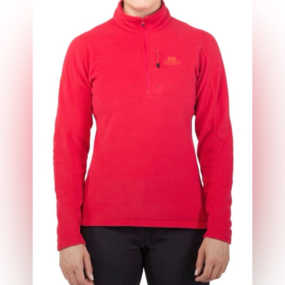 Mountain Equipment Red Micro Fleece Zip T Pullover Size Large